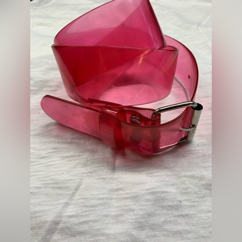 FREE with 15$ Purchase - Y2K Clear Plastic Pink Belt